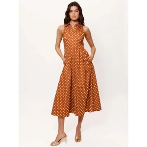 Hutch Vivian Collared Polka Dot Midi Dress